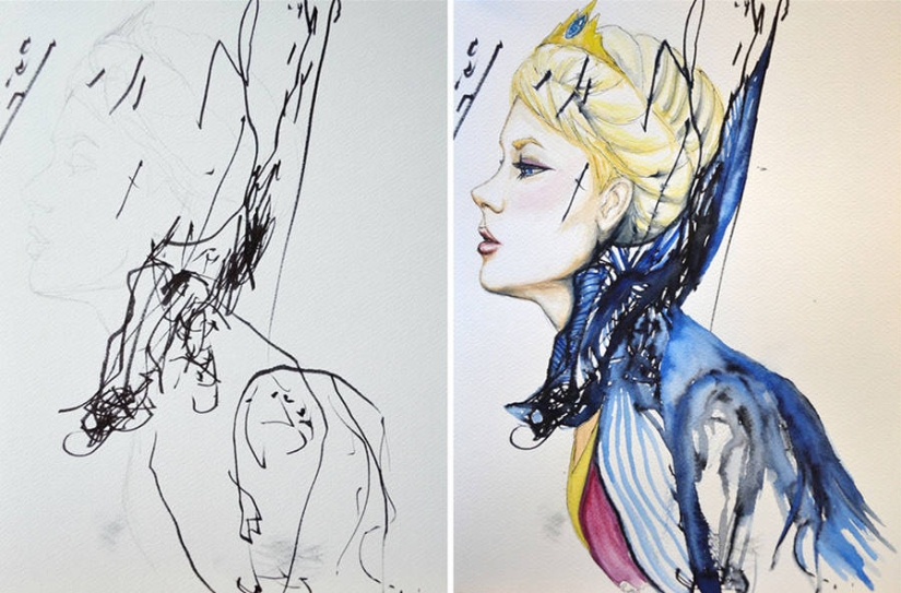 Mom creates masterpieces from the doodles of 3-year-old daughter Mom creates masterpieces from the doodles of 3-year-old daughter