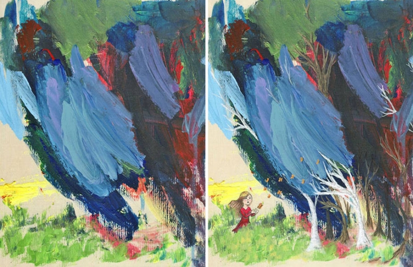 Mom creates masterpieces from the doodles of 3-year-old daughter Mom creates masterpieces from the doodles of 3-year-old daughter