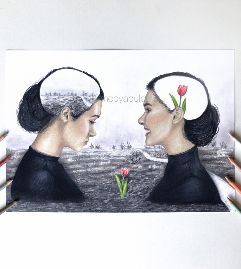 "Most of our problems are only in our minds": deep drawings that make you think