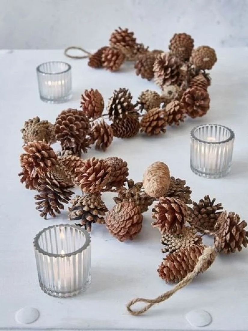 Más geniales ideas de decoraciones de Navidad de los conos y ramitas
