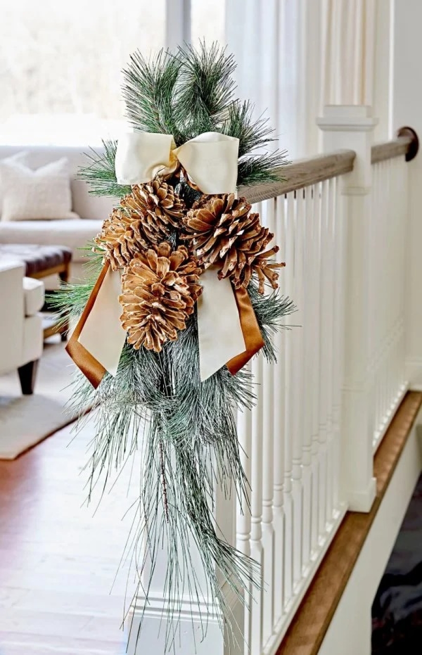 Más geniales ideas de decoraciones de Navidad de los conos y ramitas