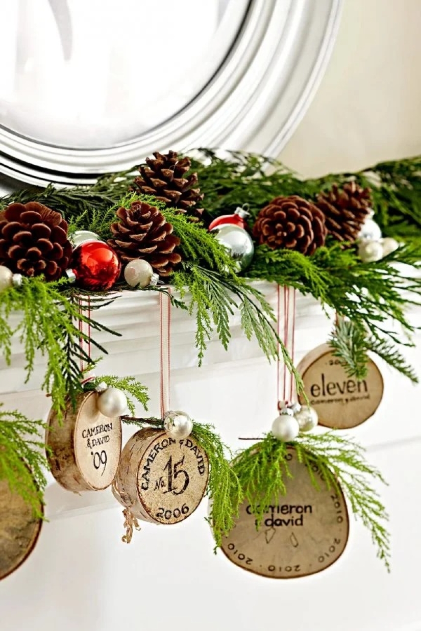 Más geniales ideas de decoraciones de Navidad de los conos y ramitas