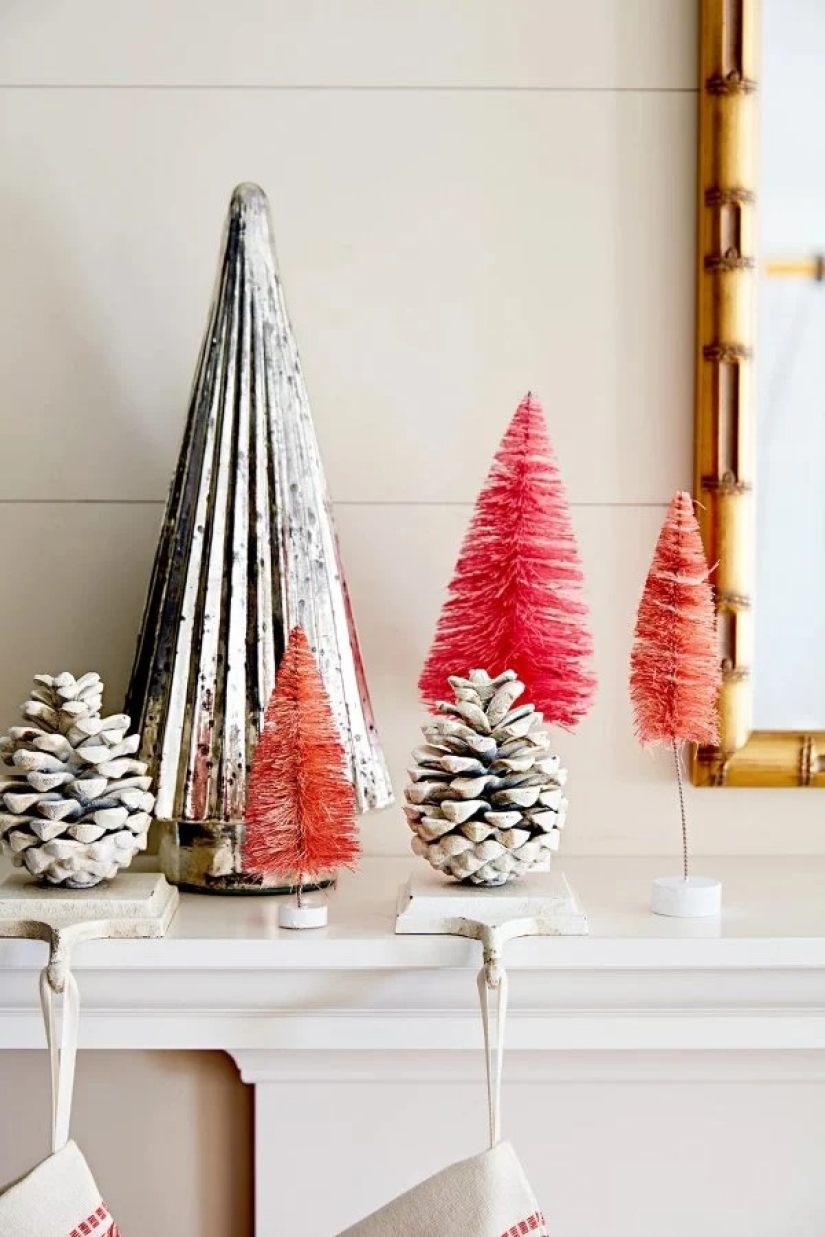 Más geniales ideas de decoraciones de Navidad de los conos y ramitas