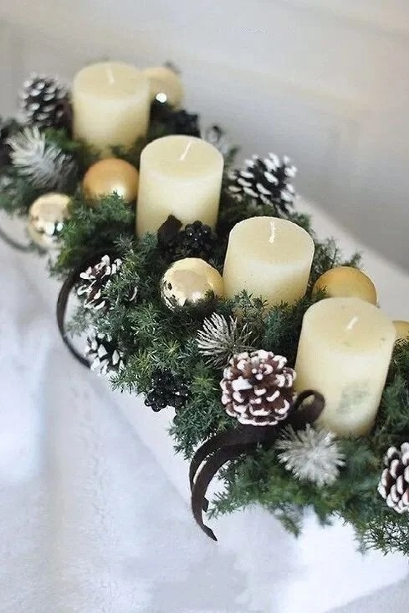 Más geniales ideas de decoraciones de Navidad de los conos y ramitas