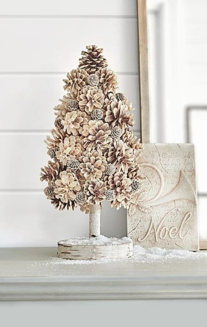 Más geniales ideas de decoraciones de Navidad de los conos y ramitas