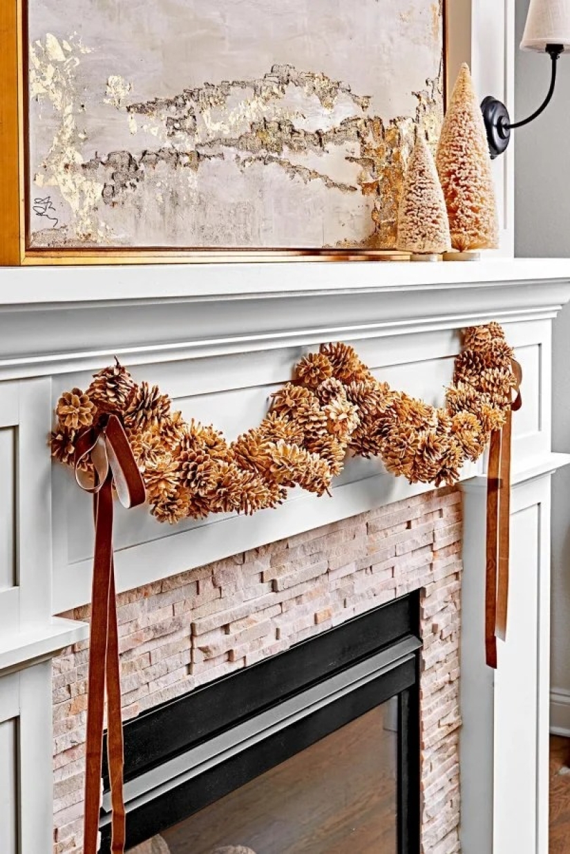 Más geniales ideas de decoraciones de Navidad de los conos y ramitas