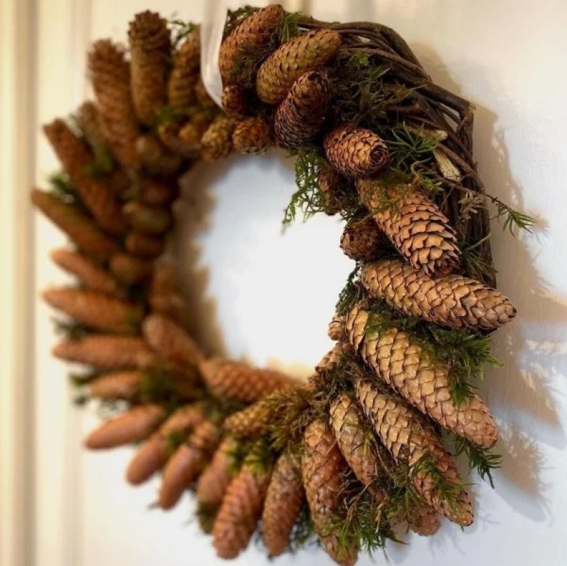 Más geniales ideas de decoraciones de Navidad de los conos y ramitas