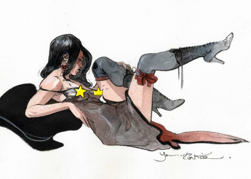 Mujeres francesas sexys en acuarelas del artista Yannick Corbeau