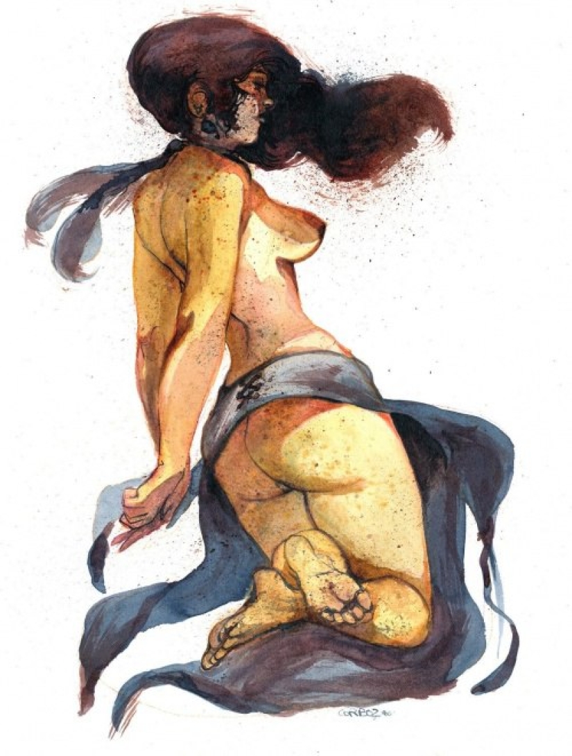 Mujeres francesas sexys en acuarelas del artista Yannick Corbeau