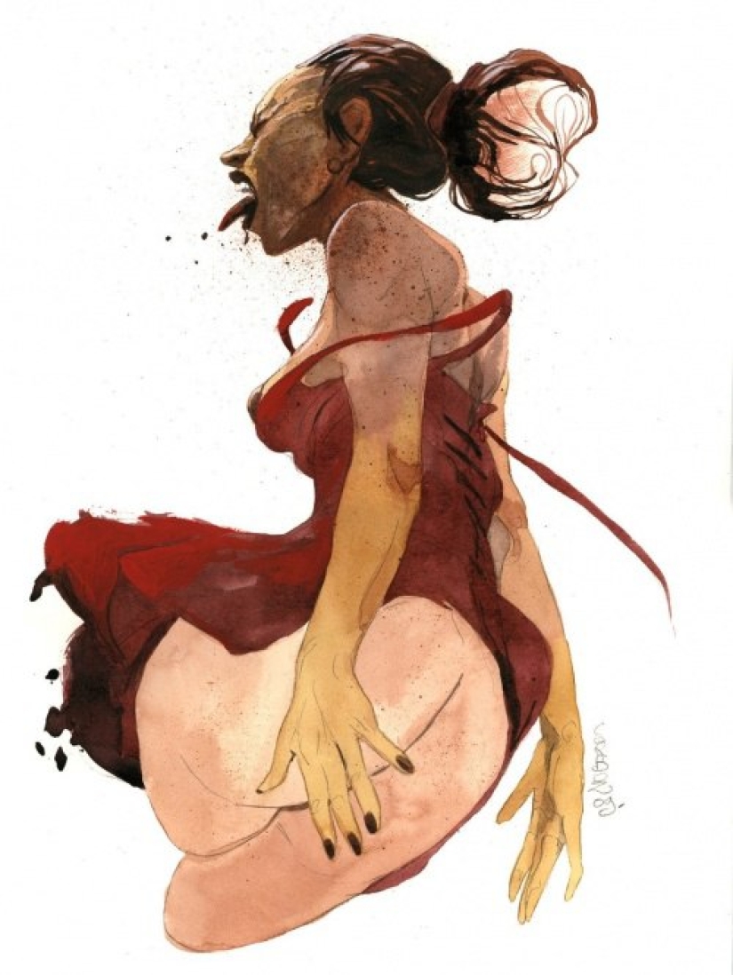 Mujeres francesas sexys en acuarelas del artista Yannick Corbeau