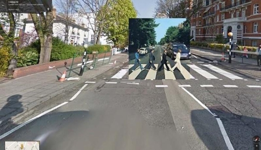Music album Covers on Google Street View