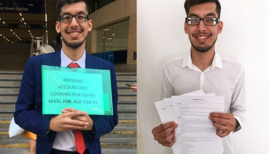 Nadie contrató al británico, y luego comenzó a repartir currículums en la calle Nadie contrató al británico, y luego comenzó a repartir currículums en la calle