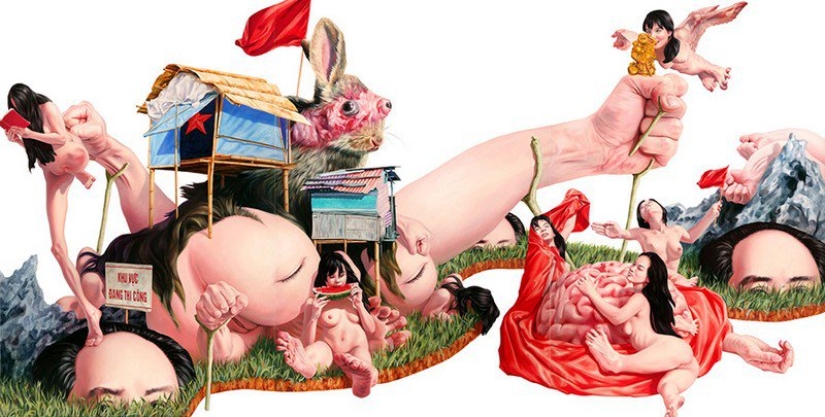 Naked and absurd: illustrations by Vietnamese artist Nguyen Xuanhui