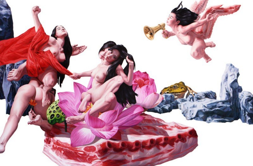 Naked and absurd: illustrations by Vietnamese artist Nguyen Xuanhui