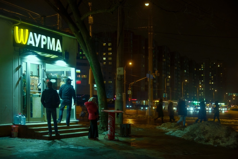 Neon cyberpunk fantasy: the outskirts of Moscow as you have never seen them