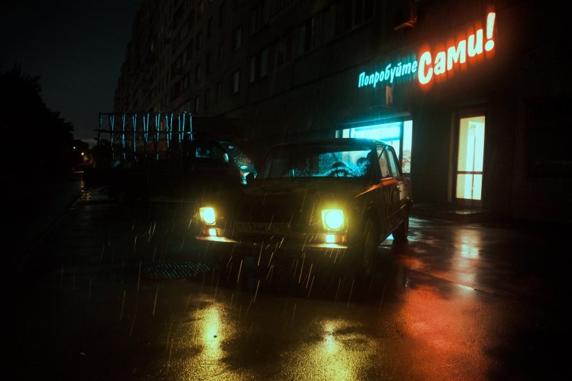 Neon cyberpunk fantasy: the outskirts of Moscow as you have never seen them