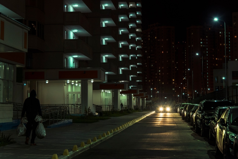 Neon cyberpunk fantasy: the outskirts of Moscow as you have never seen them