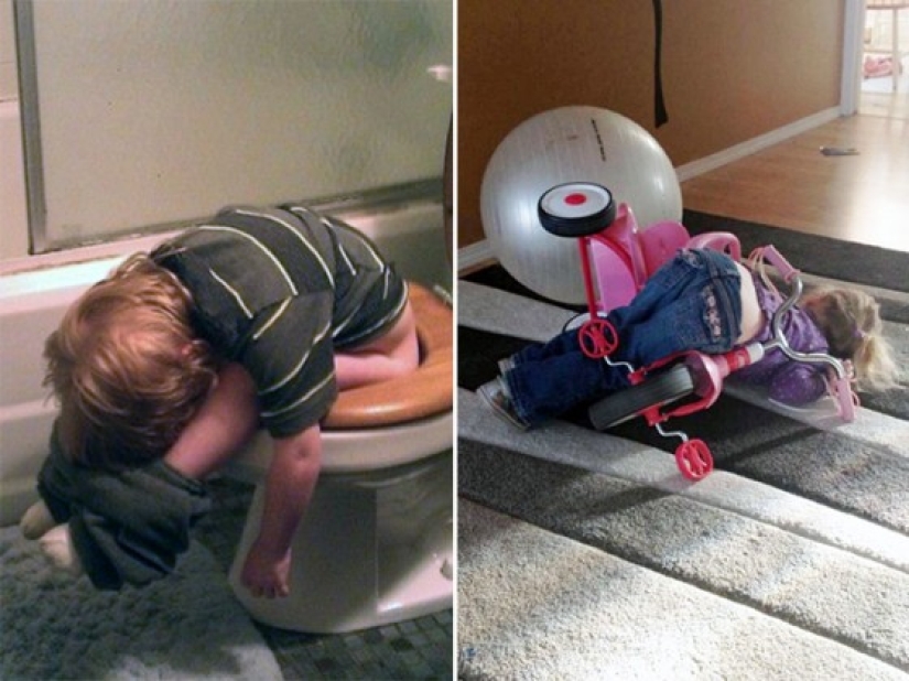 Niños que pueden quedarse dormidos absolutamente en cualquier lugar. Niños que pueden quedarse dormidos absolutamente en cualquier lugar.