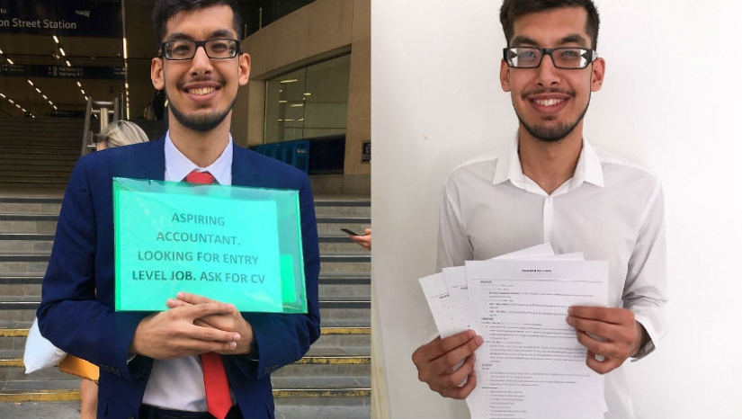 No one hired the Briton, and then he started handing out resumes on the street