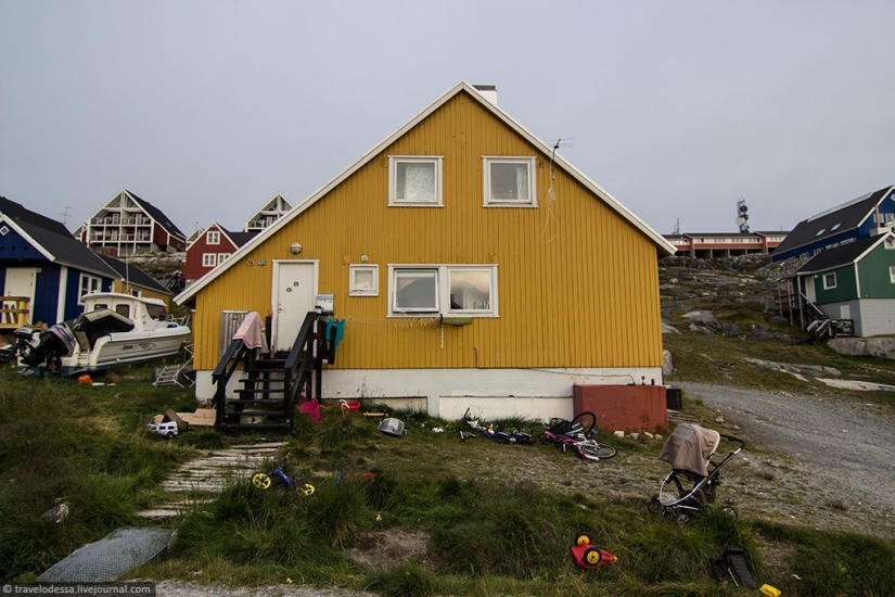 Nuuk residential area. How people live in Greenland Nuuk residential area. How people live in Greenland