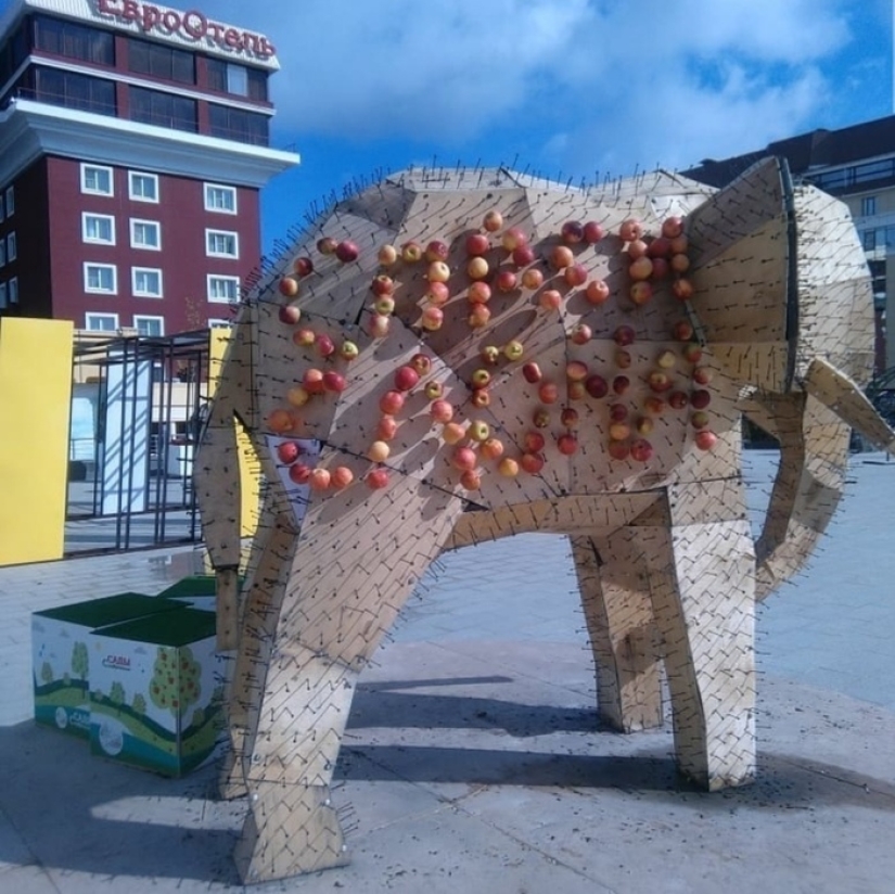 On the Day of the city, residents of Stavropol ate an elephant and gnawed the crown of a tree On the Day of the city, residents of Stavropol ate an elephant and gnawed the crown of a tree