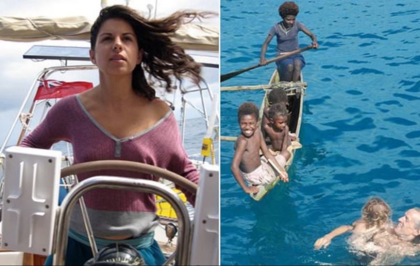 On the same wave: the couple have been traveling on the high seas for 8 years and have given birth to three children during this time