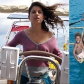 On the same wave: the couple have been traveling on the high seas for 8 years and have given birth to three children during this time