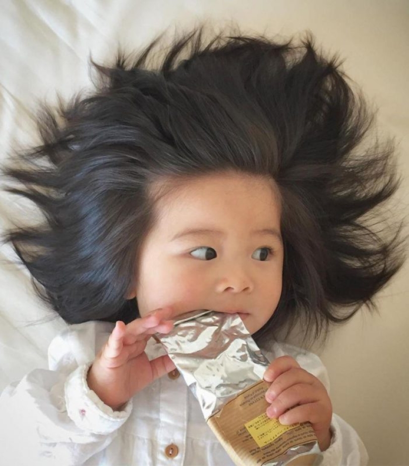 One-year-old Rapunzel: a baby with a luxurious head of hair has become the face of a famous brand One-year-old Rapunzel: a baby with a luxurious head of hair has become the face of a famous brand