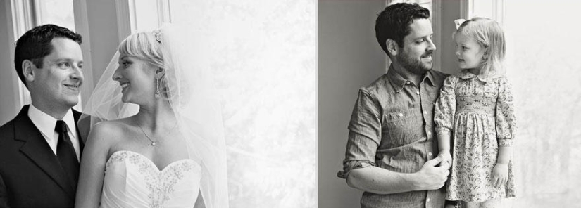 Padre e hija recrearon fotos de boda para despedirse de esposa y madre