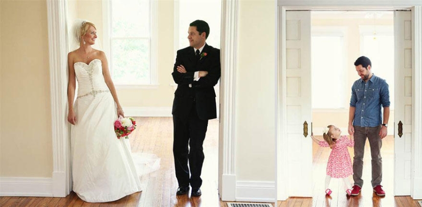 Padre e hija recrearon fotos de boda para despedirse de esposa y madre