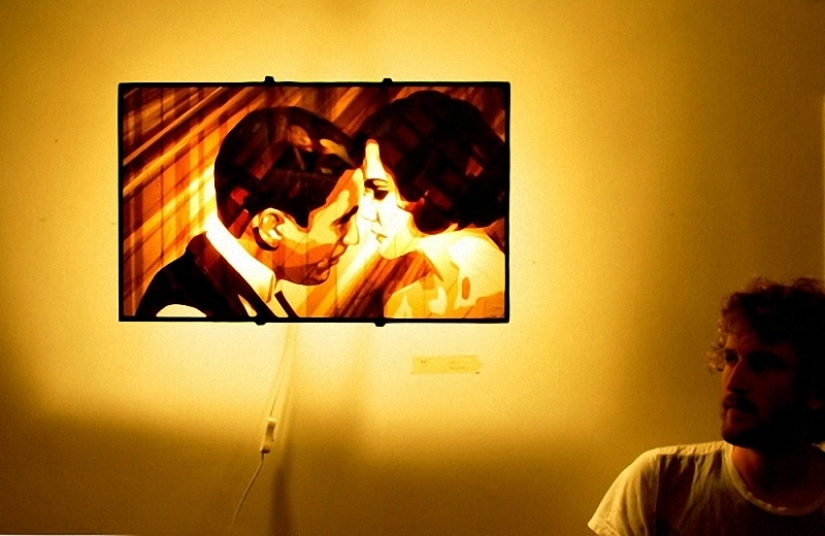 Paintings made of scotch tape