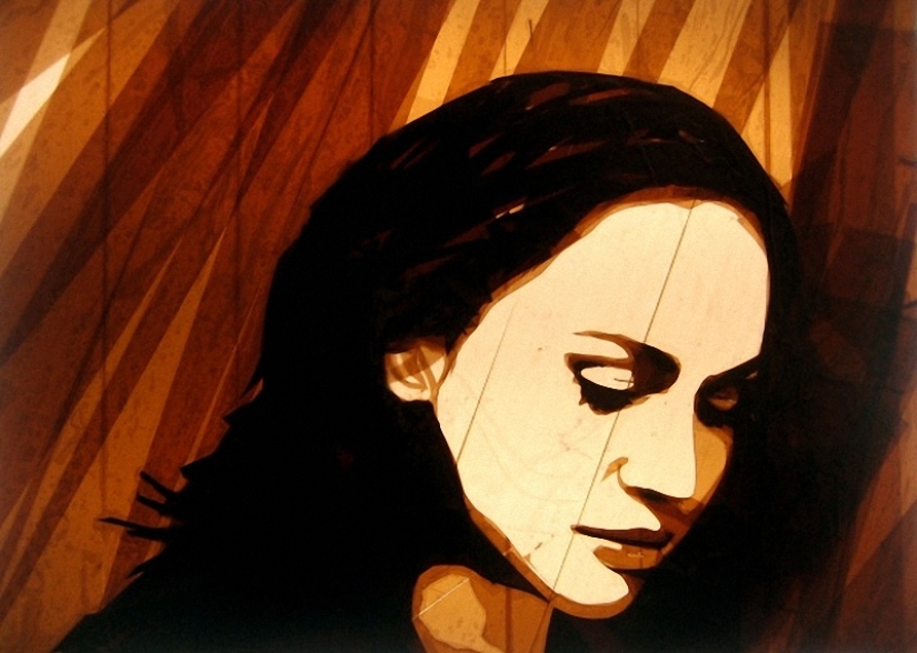 Paintings made of scotch tape