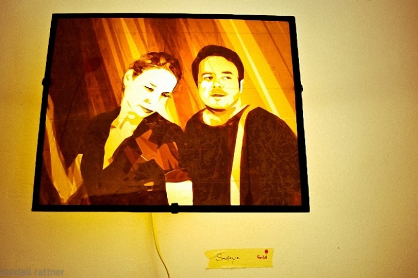 Paintings made of scotch tape