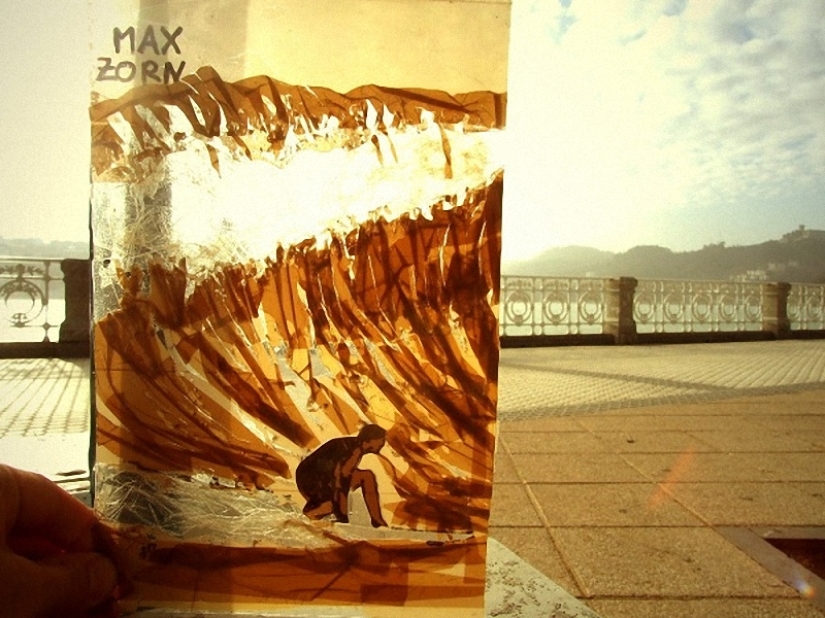 Paintings made of scotch tape