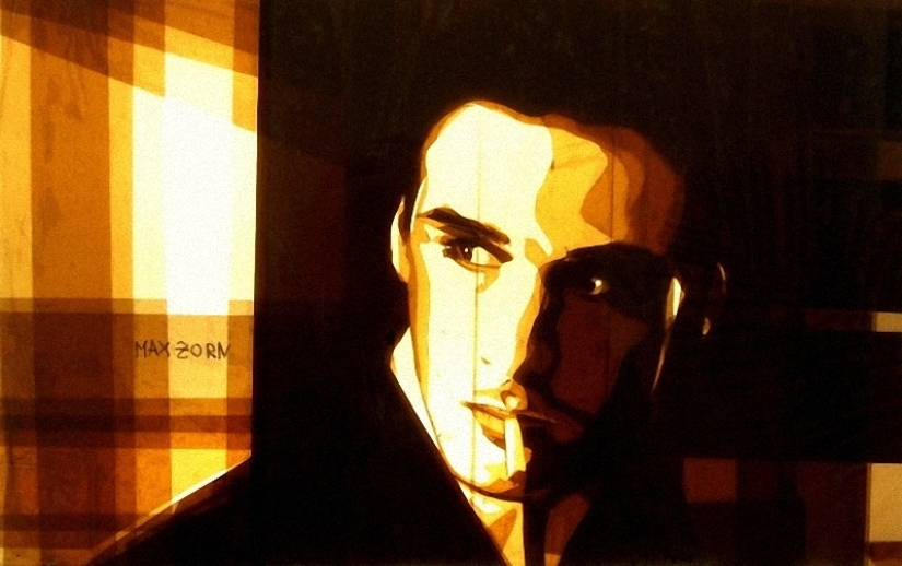 Paintings made of scotch tape