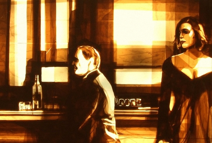 Paintings made of scotch tape