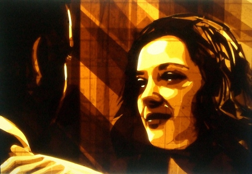 Paintings made of scotch tape