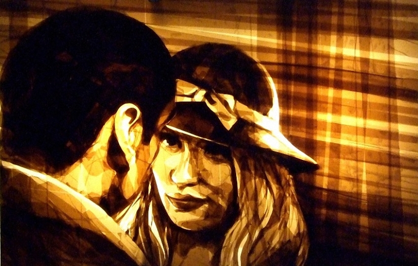 Paintings made of scotch tape