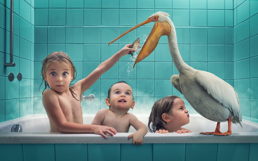 Papá creativo crea fantásticas manipulaciones fotográficas con sus hijos