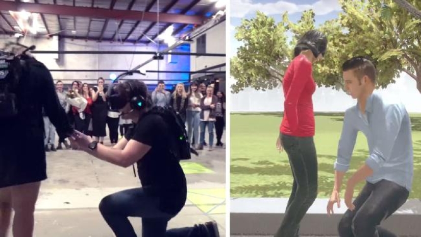 Para proponerle matrimonio a la niña, la australiana reprodujo su lugar favorito de la infancia en realidad virtual