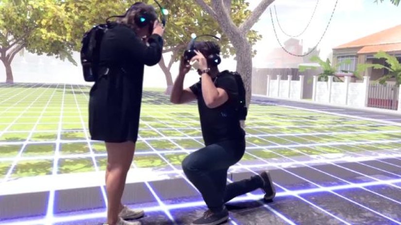 Para proponerle matrimonio a la niña, la australiana reprodujo su lugar favorito de la infancia en realidad virtual