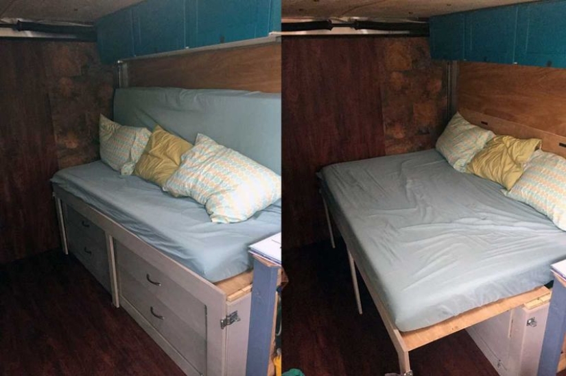 "Pay for gas, not rent": A couple quit their jobs to travel around the US, living in a tiny trailer "Pay for gas, not rent": A couple quit their jobs to travel around the US, living in a tiny trailer