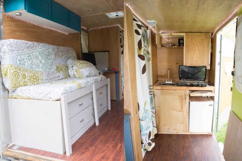 "Pay for gas, not rent": A couple quit their jobs to travel around the US, living in a tiny trailer "Pay for gas, not rent": A couple quit their jobs to travel around the US, living in a tiny trailer