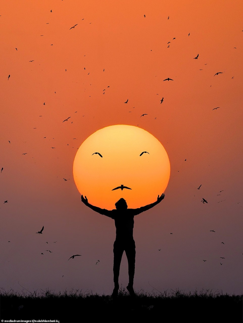 Photographer manipulates the sky to create stunning optical illusion shots Photographer manipulates the sky to create stunning optical illusion shots