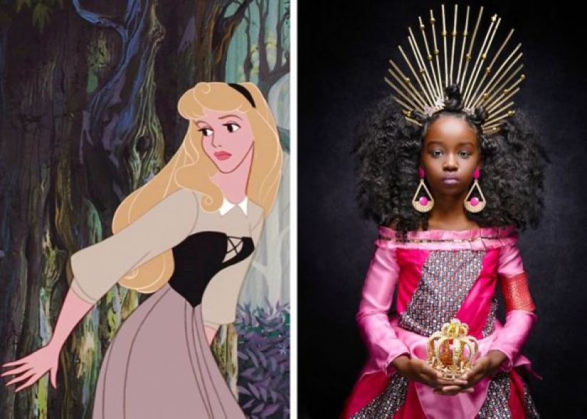Photographers teamed up with a hairdresser to create 14 photos of black women as Disney princesses