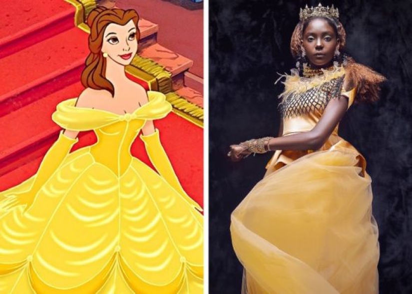 Photographers teamed up with a hairdresser to create 14 photos of black women as Disney princesses