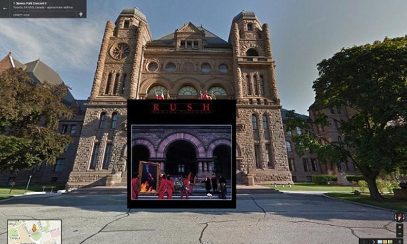 Portadas de álbumes de música en Google Street View