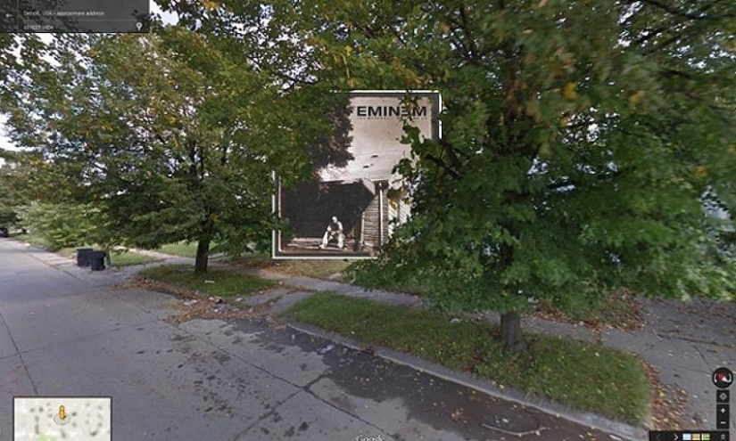 Portadas de álbumes de música en Google Street View