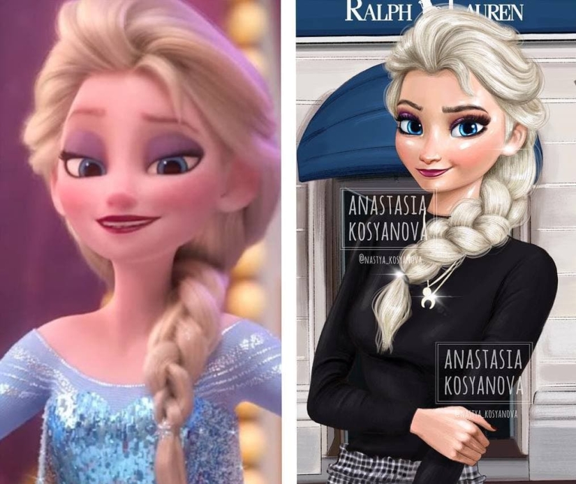 Princesas de Disney vestidas de una manera moderna