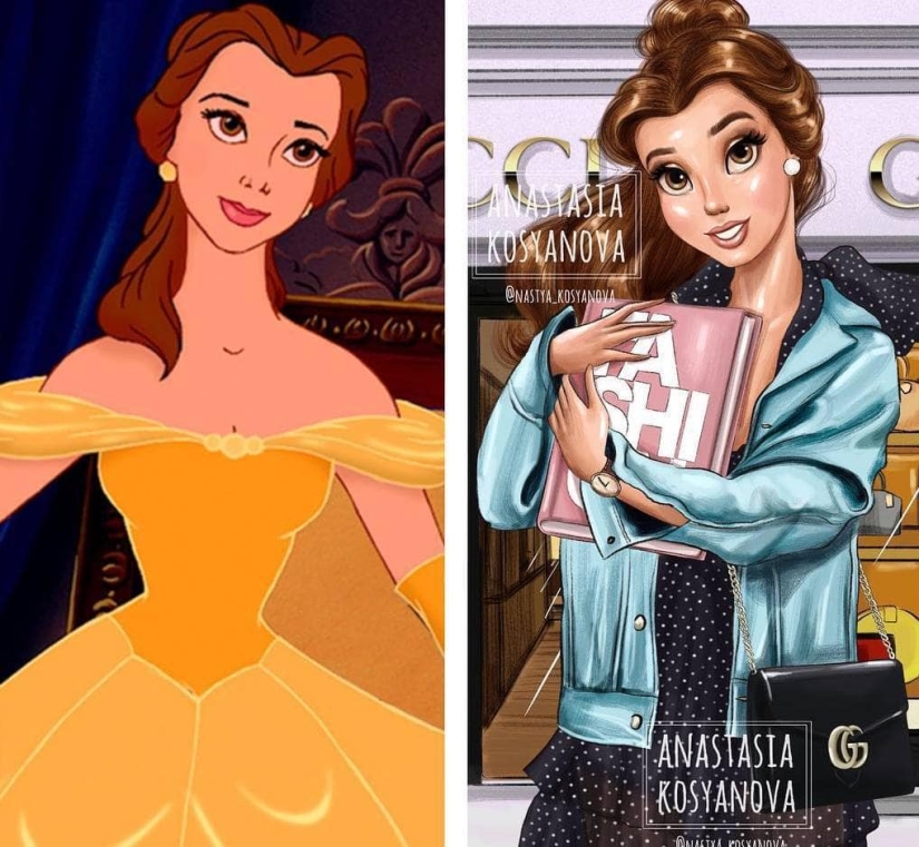 Princesas de Disney vestidas de una manera moderna
